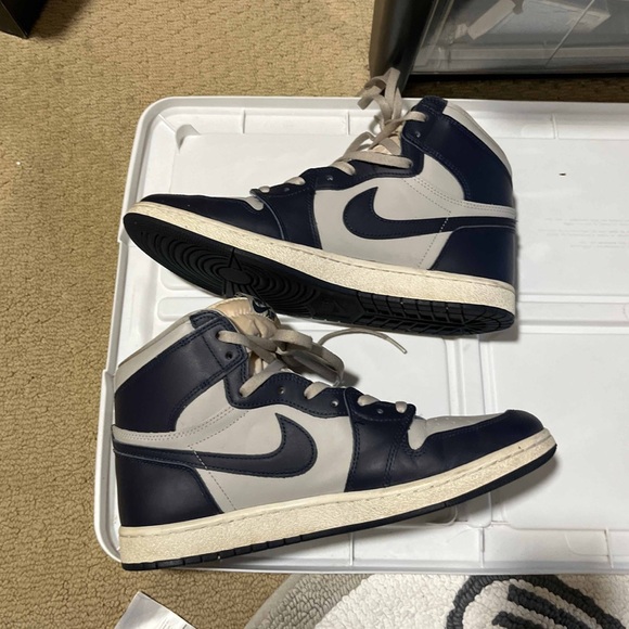 Nike Air Jordan 1 Men\'s Retro High 85 Georgetown Sneakers Size 12 Navy Blue Grey